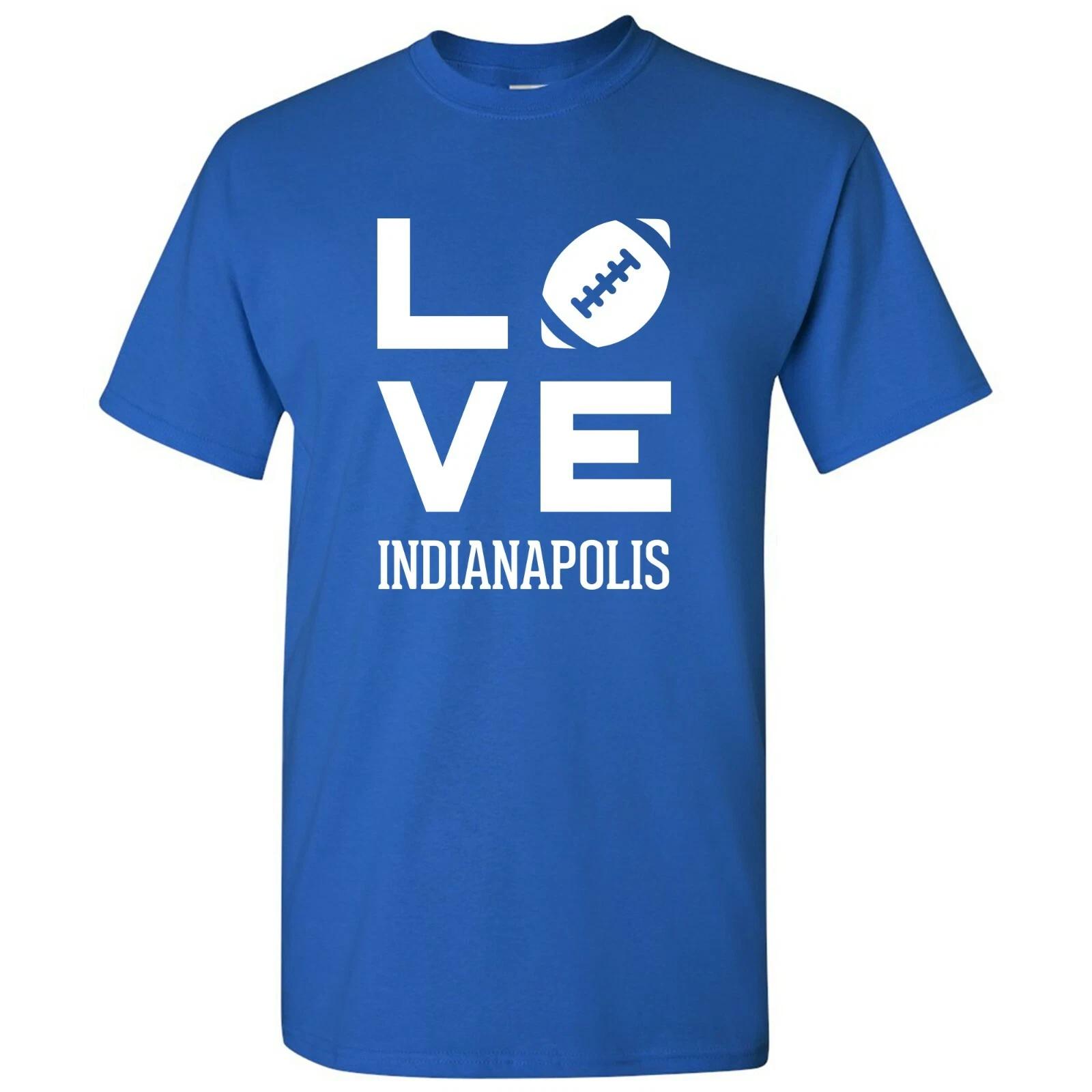 

Indianapolis Love Football - Sports City Pride Tailgating T -Shirt - Royal S