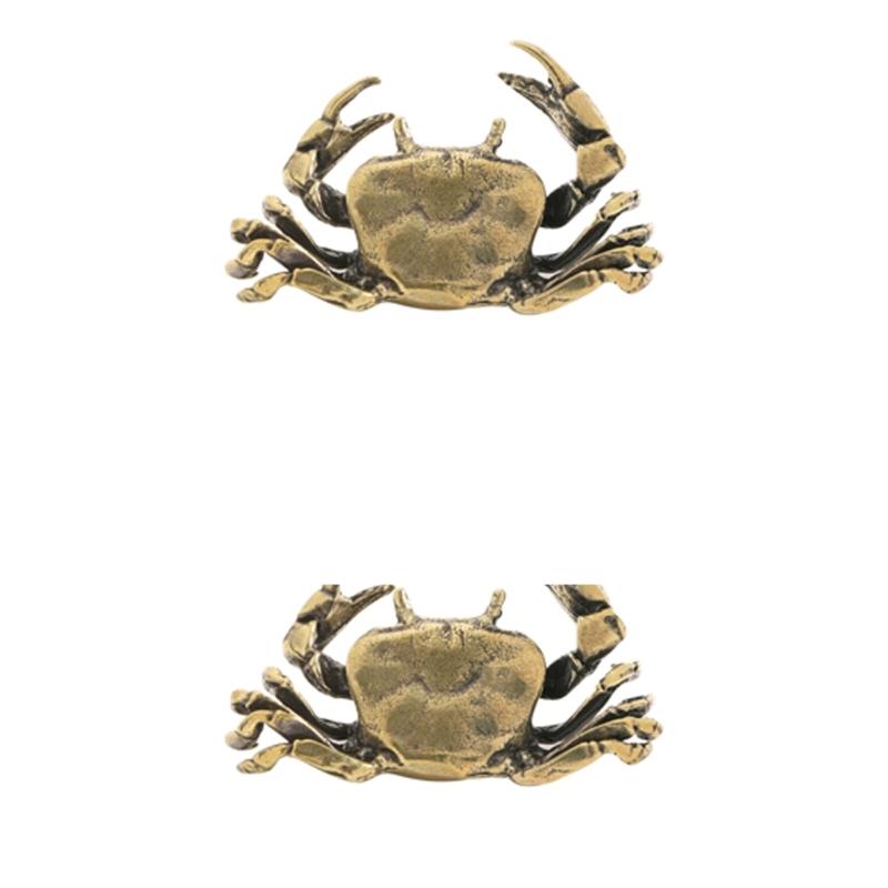 Antique Decorative Metal Crabs Miniature Statue Intricate Detailing Perfect For Shelf Display Or Study Table Ornament