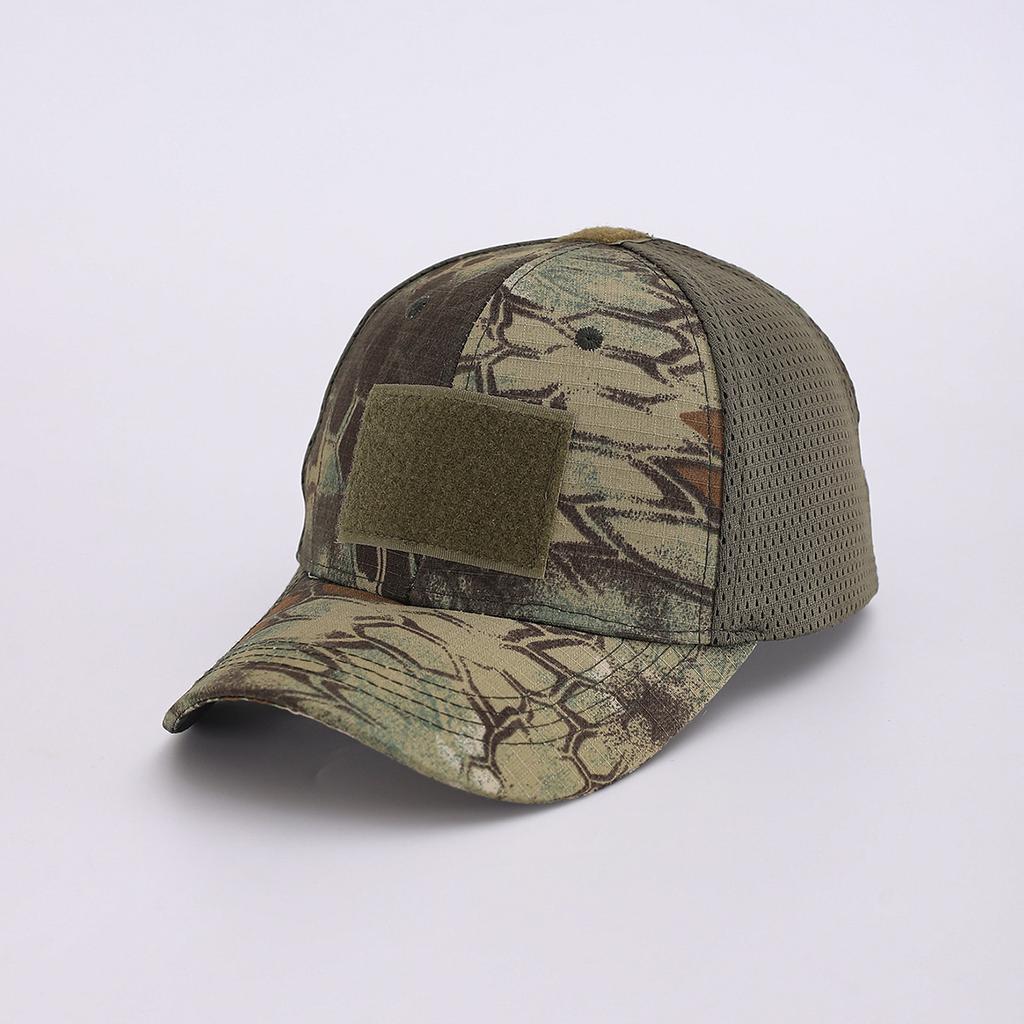 Military Fans Outdoor High-Quality Python Velcro Baseball Cap Men'S Tactical Camouflage Hat Sports Mesh Cap