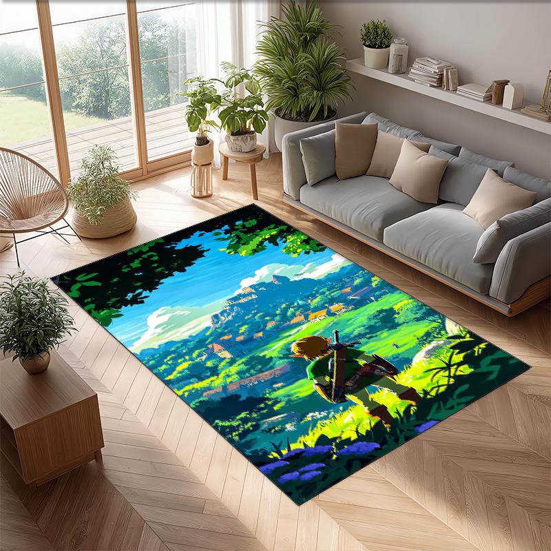 Zelda Crystal Velvet Rug, Soft Anti‑Slip Crystal Velvet Carpet for Living Room Bedroom Home Decor