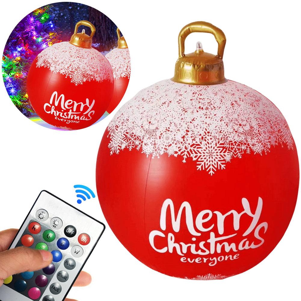 24 Inch Inflatable Christmas Balls Outdoor Christmas Decorations with Light and Remote Christmas Decorations Ball Holiday Decor
