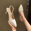 Nude Pure Desire Style High Heels Women's Thin Heels Spring and Summer New Sexy Temperament Pointed Large Size Single Shoes Women