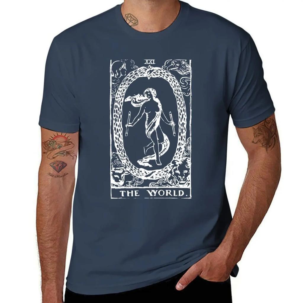 The World Tarot TShirt Blue Archive Anime Clothes Essential T Shirt Aesthetic Clothes Mens Workout Shirts
