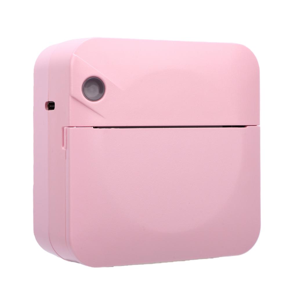 Mini Thermal Printer Bluetooth Inkless Portable Printer Pocket Label Maker with APP for DIY Photos Study Notes Pink