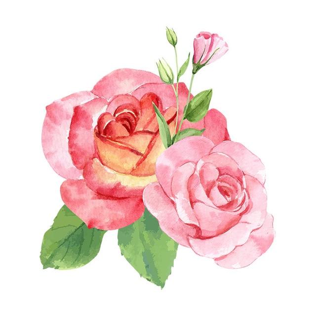 Trois Ratels Qcf4 aquarelle Bouquet fleur voiture autocollant vinyle Pvc décalcomanie pour maison chambre mur fenêtre porte réfrigérateur cuisine