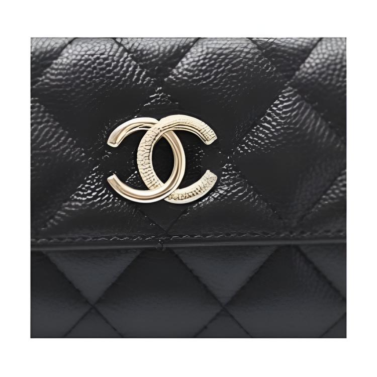 Chanel Logo Quilted Calfskin Card Holder Women Accessories Black AP4905-B22098-94305