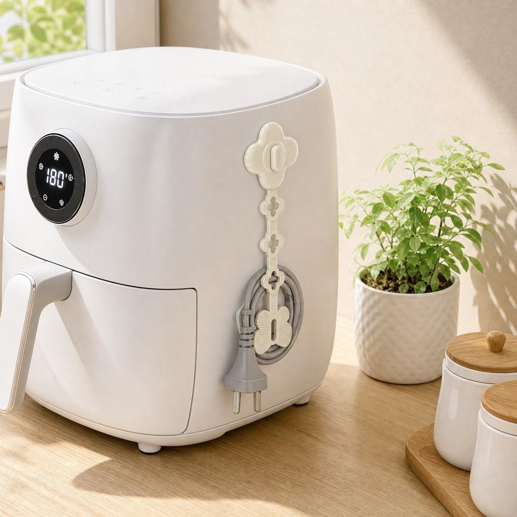 for Kitchen - Plug Holder for Wall, Cable Management Clip for Countertop, No Drilling Self Adhesive