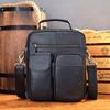 Men’s Genuine Leather Crossbody Messenger Bag - Top Layer Crazy Horse Cowhide, Large Capacity Shoulder Bag