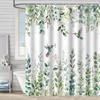 Bathroom Floral Shower Curtain, Retro Flower Farmhouse Flower Plant Butterfly Animal Bohemia, Bathtub Shower Curtain With Hooks