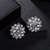 Sparkling Zircon Snowflake Stud Earrings For Women Shiny Crystal Ice Flower Earring Christmas Festival Jewelry New Year Gift