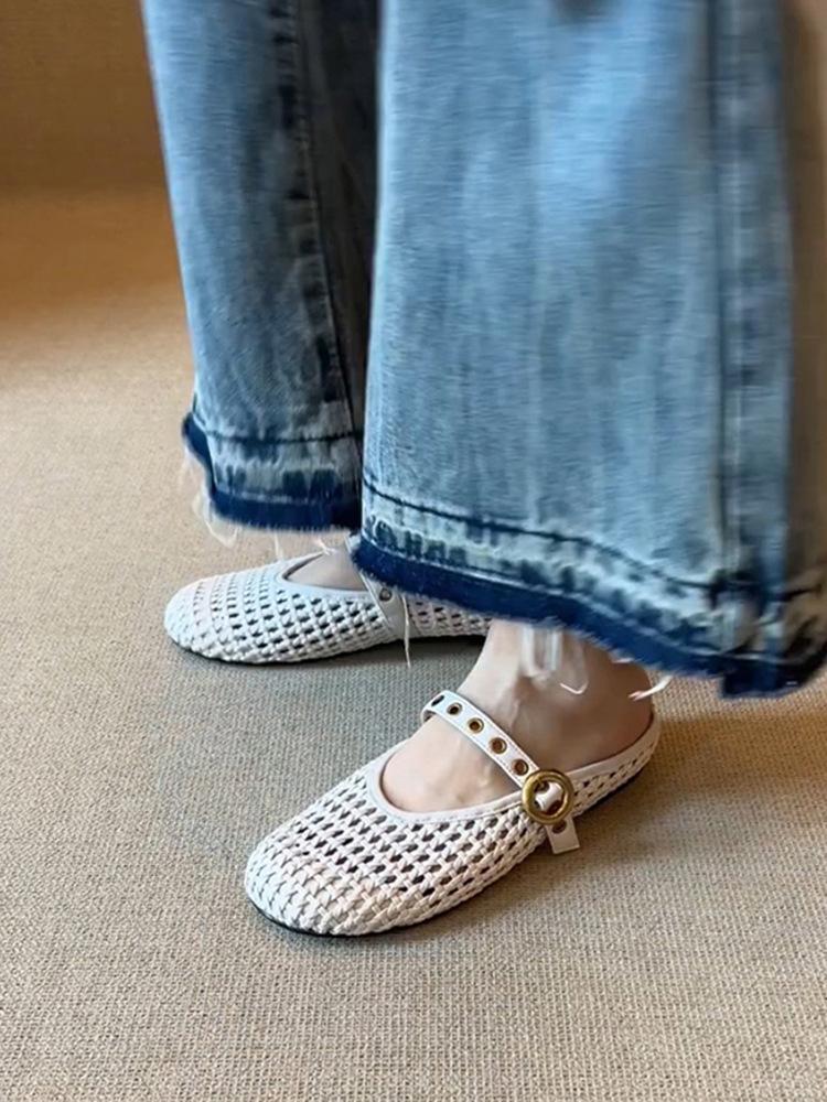 

Баотоу полушлепанцы женские летние носить дырчатые туфли сандалии одна педаль ленивые туфли 40