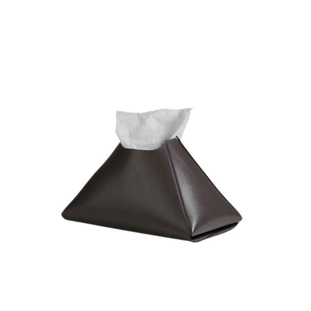 Waterproof PU Tissue Box Triangular Pyramid Tissue Organizer Minimalist Car Tissue Box  Office Use