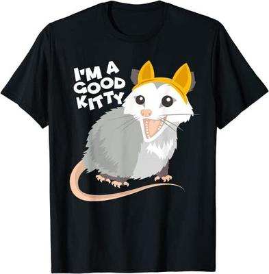 Gato Gambá Eu Sou um Bom Gatinho Design Ótima Camiseta Unissex