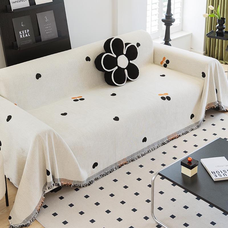 Chenille Sofa Towel Four Seasons All-Inclusive Sofa Cover Dust Cover Living Room Straight Row Sofa One Piece Cover Cloth