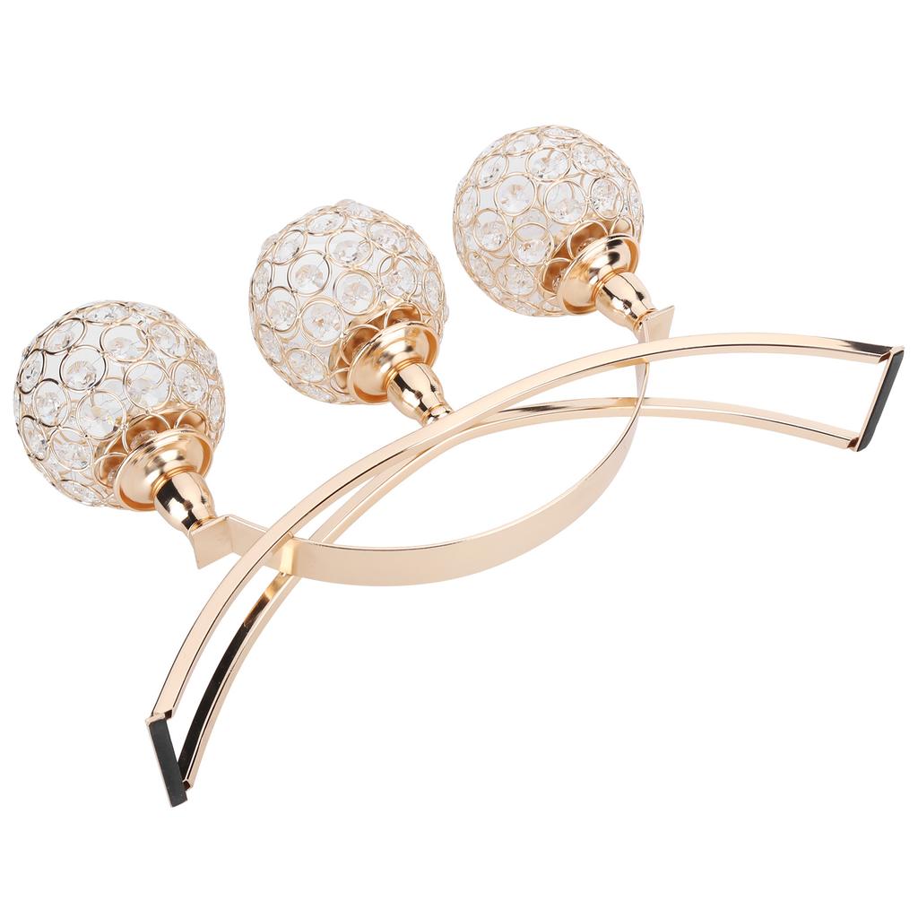 Candelabro di Cristallo Portacandele Dorati Ornamenti per Decorazioni da Tavolo per Casa Festa