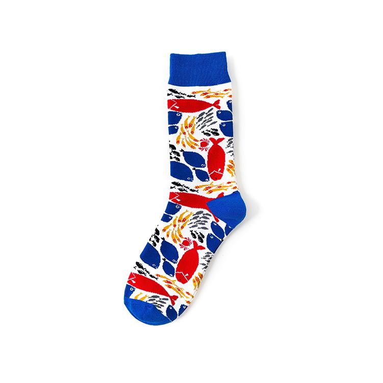Custom logo Factory Wholesale Comfortable Fish Starfish Octopus Whale Shell Cartoon Pattern Cute Socks