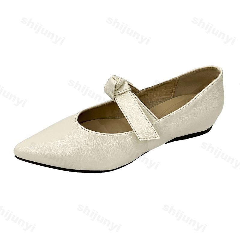 Fashion 2025 New French Style Mary Jane Shoes Spring Women's Soft Bottom Casual Versatile Butterfly Bow Shallow Mouth Strap Single Shoes