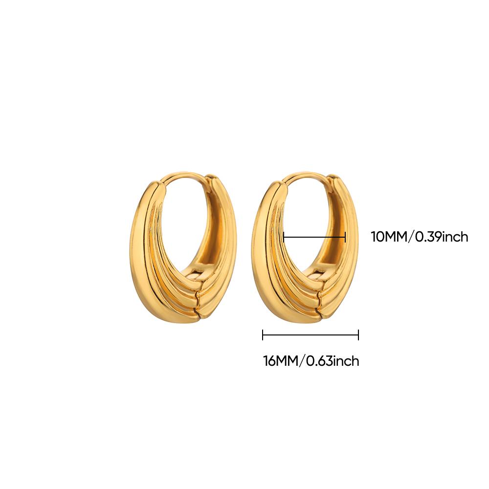 Classic Hoop Earrings For Women Girls Gold Color Chunky Stainless Steel Earrings  Trend New In Minimalist Ear Jewelry Aretes