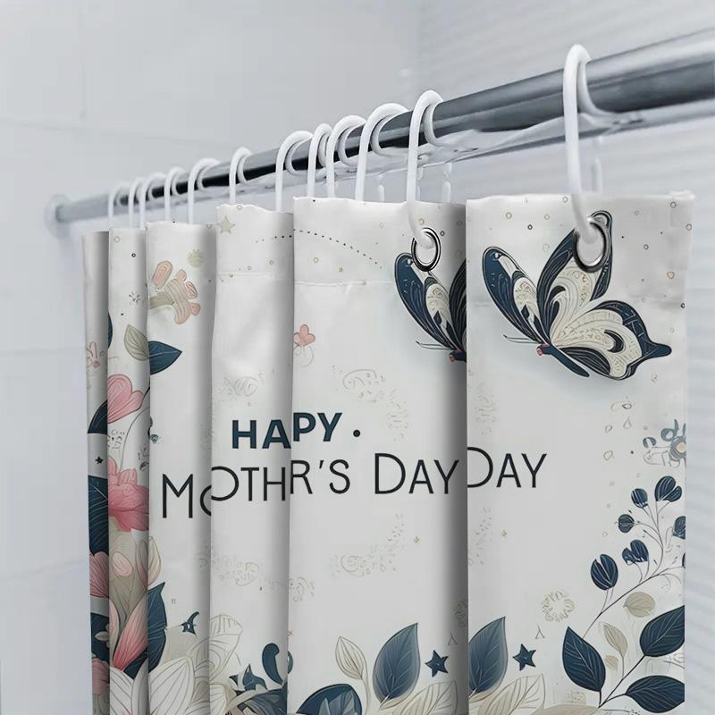Happy Mother's Day Floral Shower Curtain | Elegant and Festive Design