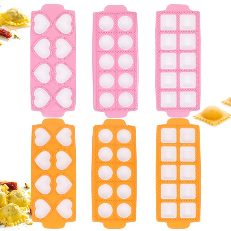 Ravioli Mold Ravioli Maker Plastic Dumplings Mold Heart Round Square Shape Dumplings Maker Kitchen Pastry Tool
