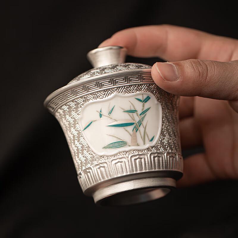 Su's Ceramic Gilded Bamboo Gaiwan