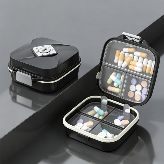 Pill Box with Sealing Ring And 7 Compartments Organizer Moisture Protection
