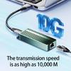 10Gbps Type C To RJ45 Gigabit Converters Aluminum USB 3.2 Networking Adapter Plugs And Play No Driver