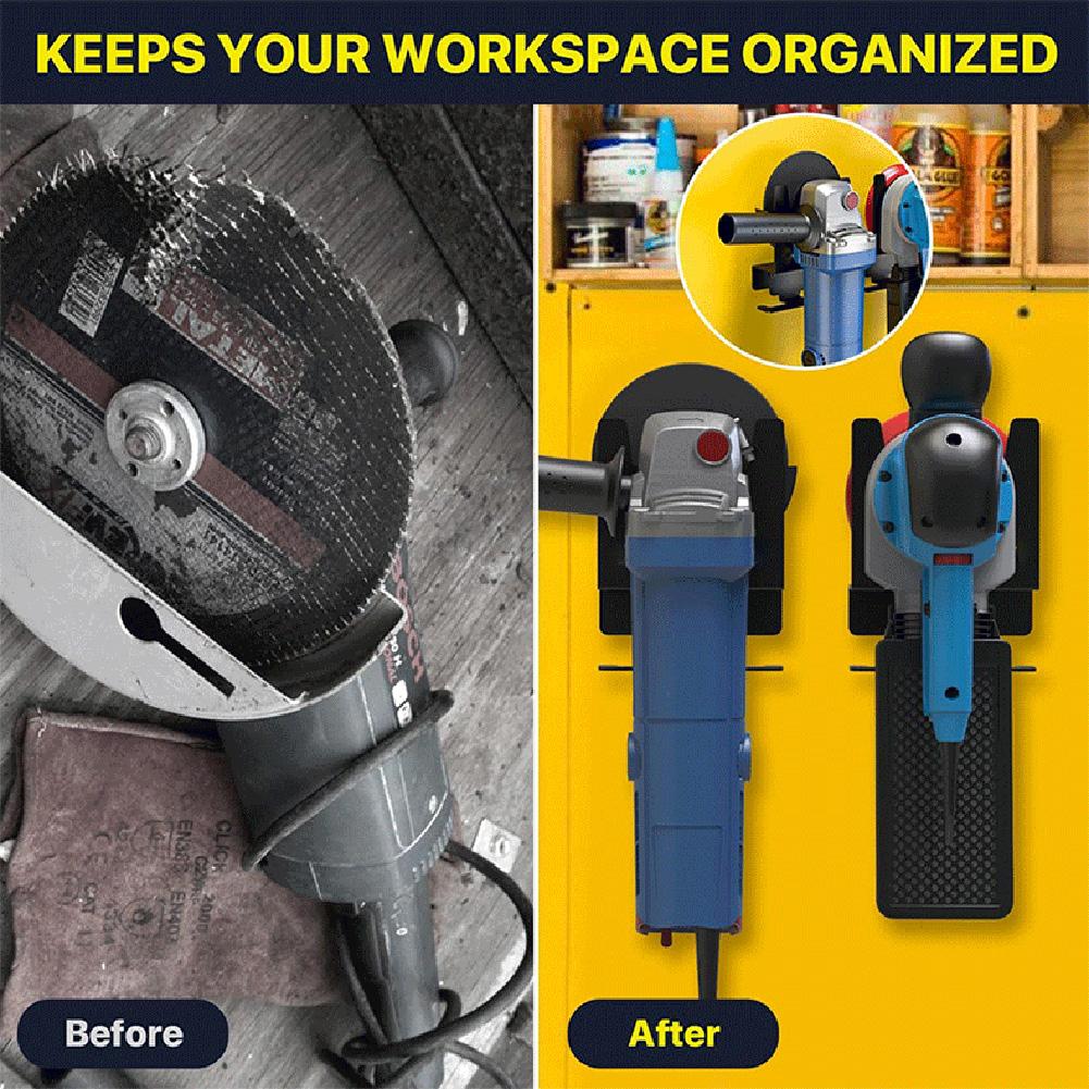 2Pcs Angle Grinder Holder Polisher Holder Storage Rack Wall Mounted Bracket for Homes Shops Workbenches Hand Sander Tool