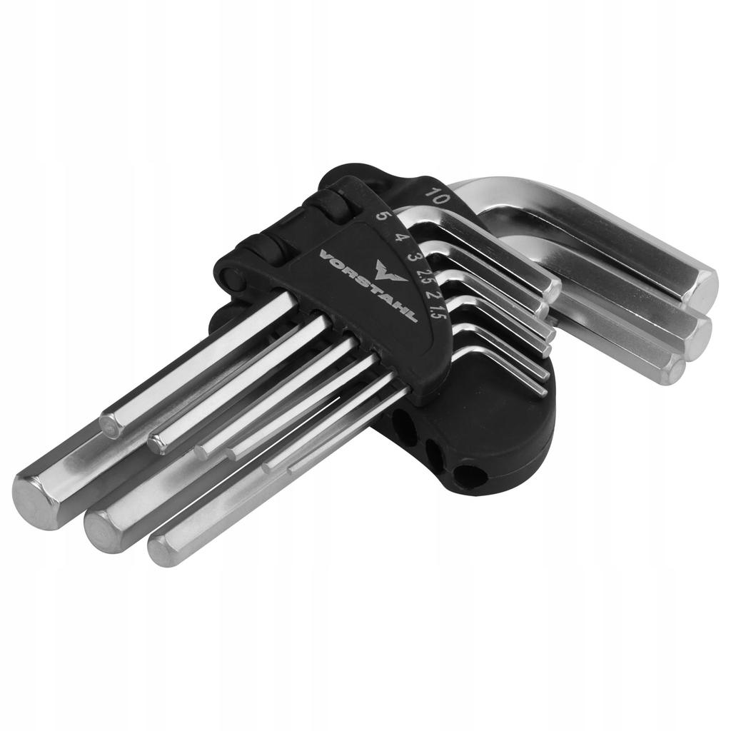 SET OF HEX KEYS Short Allen keys 9 pcs 1.5-10mm Vorstahl
