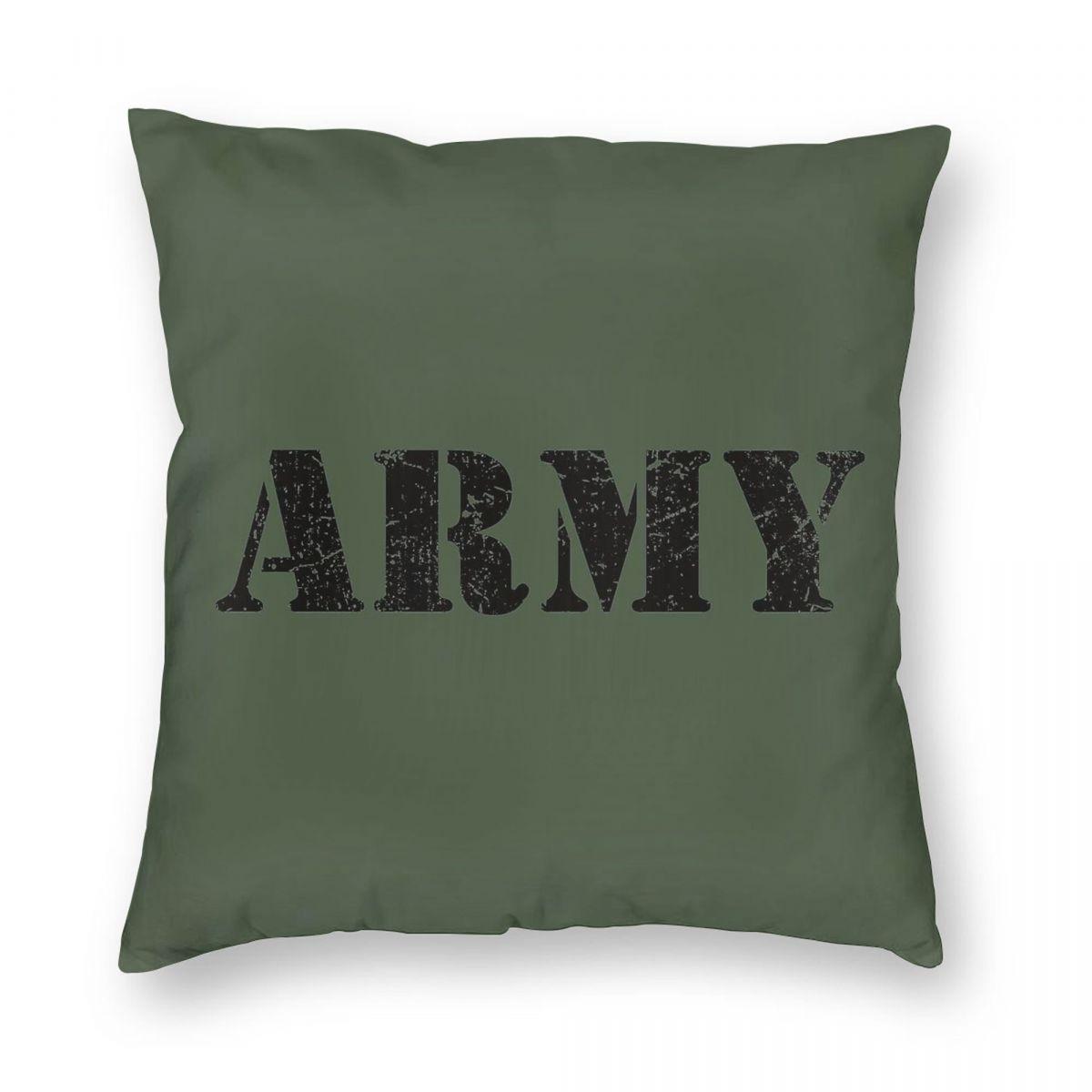 US Army Classic Military Square Pillowcase Polyester Linen Velvet Creative Zip Decorative Home Cushion Case 40x40cm
