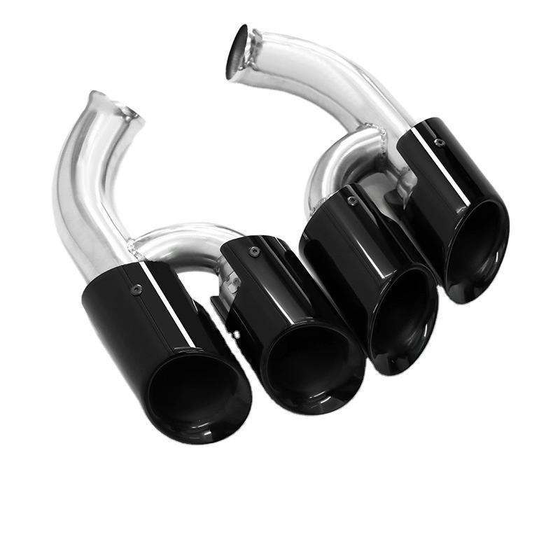 Stainless Steel Round Muffler Tailpipe for 2015-2017 Porsche Cayenne GTS Three-Layer Exhaust Pipe