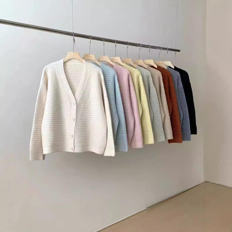 The New Gentle Wind Soft Waxy Knitted Cardigan Women's Versatile Loose Lazy Wind Temperament Sweater Jacket