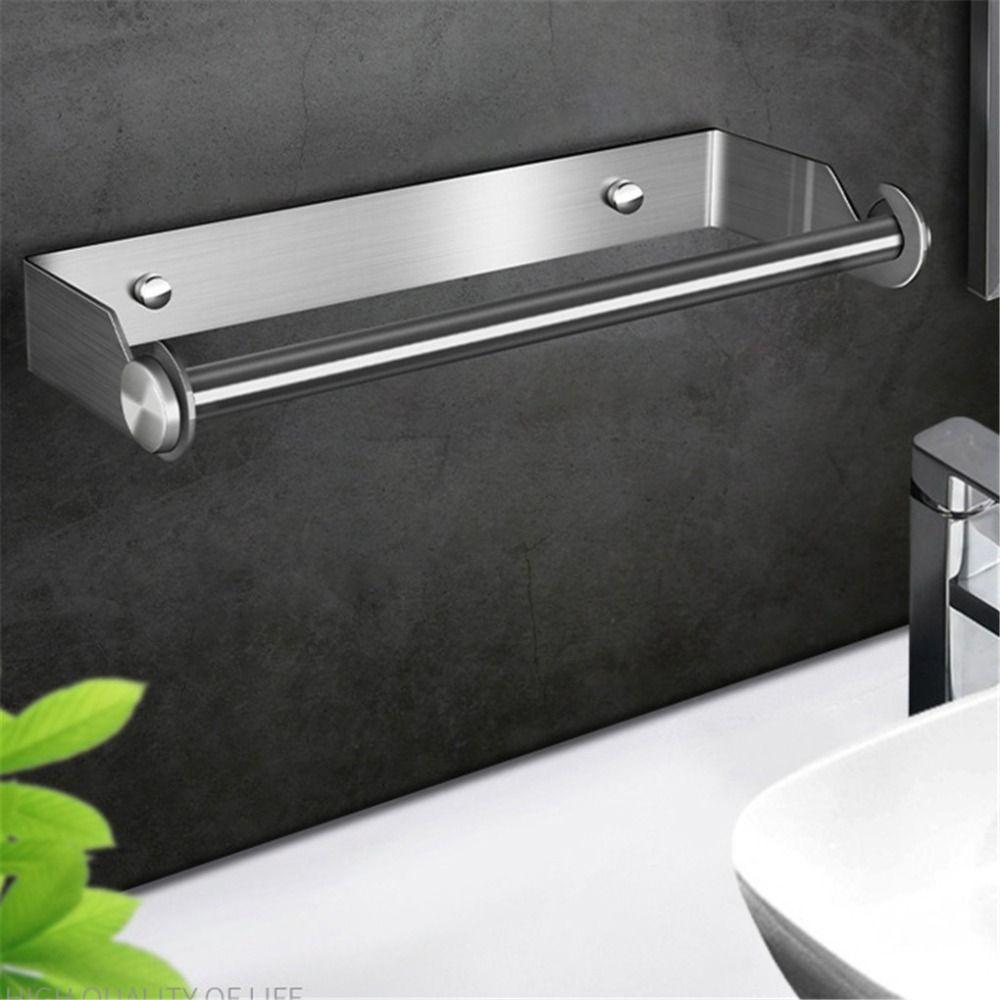 Black/Silver Paper Towel Holder Stainless Steel Paper Roll Hanger Roll Paper Stand  Kitchen