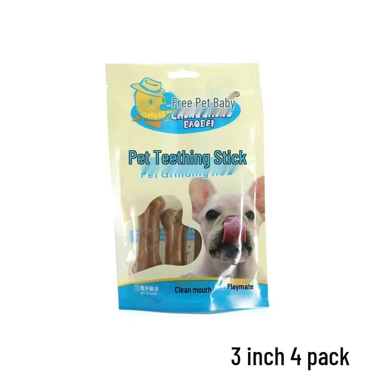 Long-Lasting Rawhide Chew Bone Dog Toy - Dental Snack for Puppies and Dogs