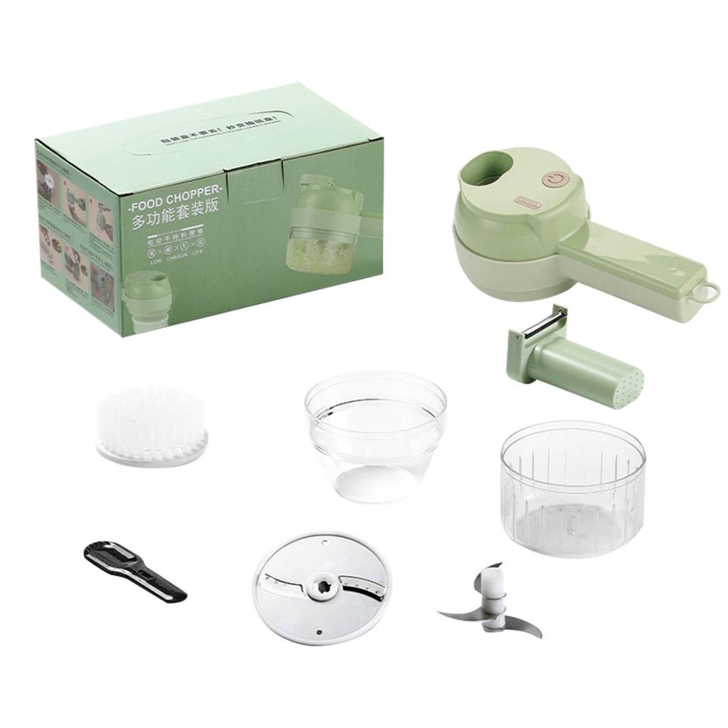 Electric Food Chopper Wireless Mini Vegetable Cutter Garlic Grinder Multi Function Food Processor with Removable Blades and Transparent Container