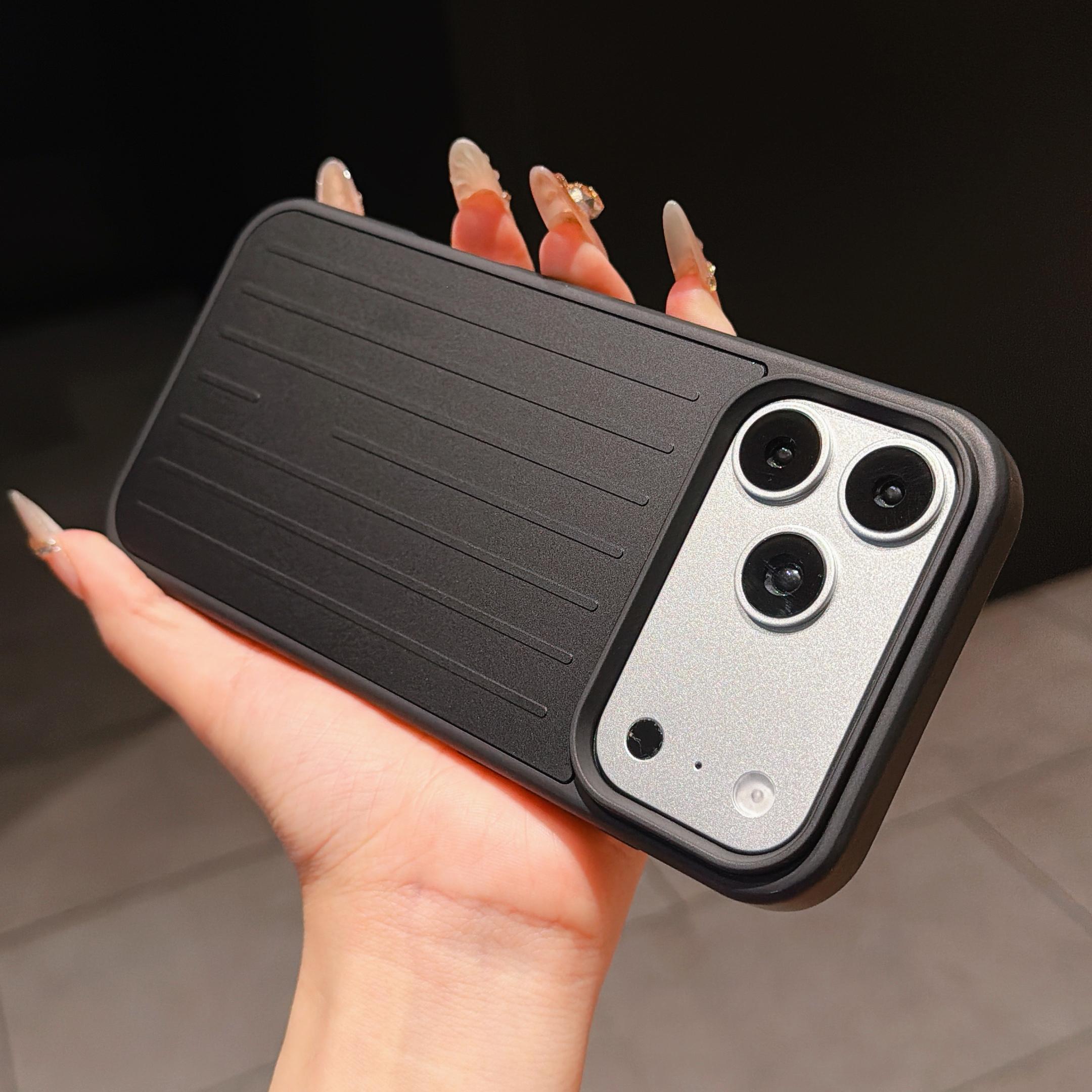 

Luxury Aluminum Alloy Luggage Phone Case for iPhone 17 Pro Max 16 15 14 13 Anti-Drop Shockproof Protective Cover iPhone 13 Pro чёрный