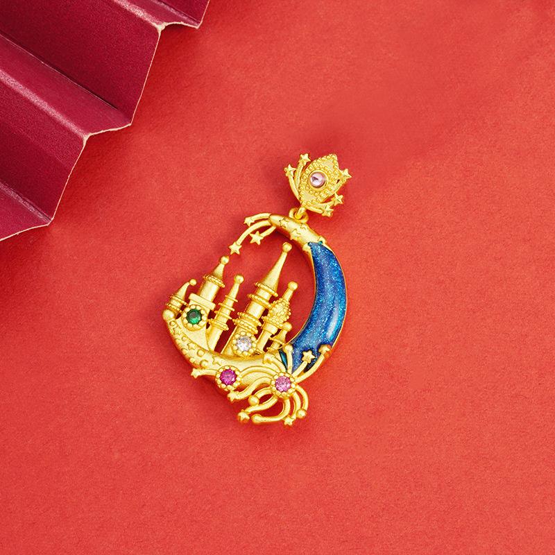 Dream Castle Moon Necklace Pendant 60CM(Necklace Long)