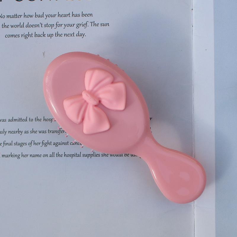 Cute Pink Bow Soft Girl Portable Portable Mini Folding Air Cushion Comb Airbag Comb Small Comb Massage Comb