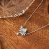 Snow Queen Natural Blue Water Pendant S925 Sterling Silver Necklace Women's Light Luxury Niche Fireworks Fan Premium Clavicle Chain Holiday Gifts