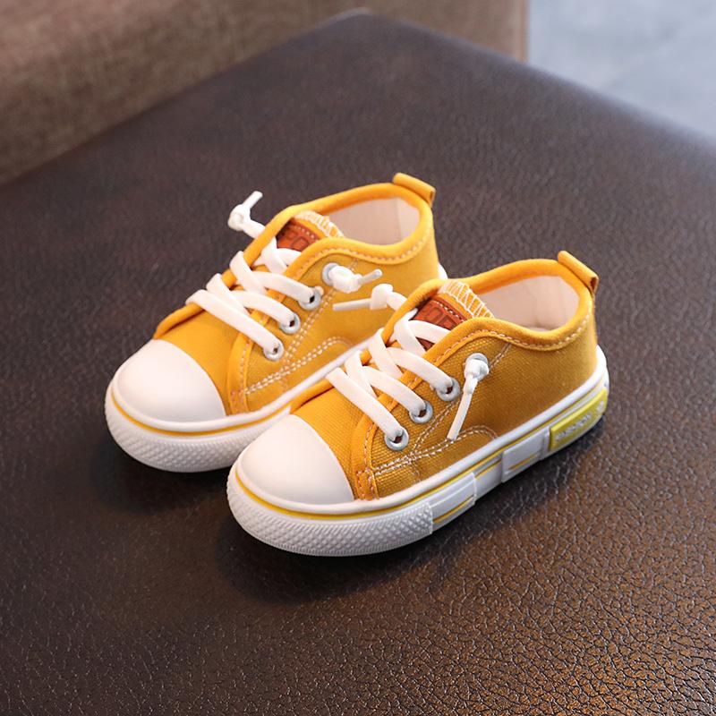 2025 Spring New Kids Canvas Shoes Solid Red Light School Casual Shoes Girls Non-slip Fashion Children Unisex Sneakers