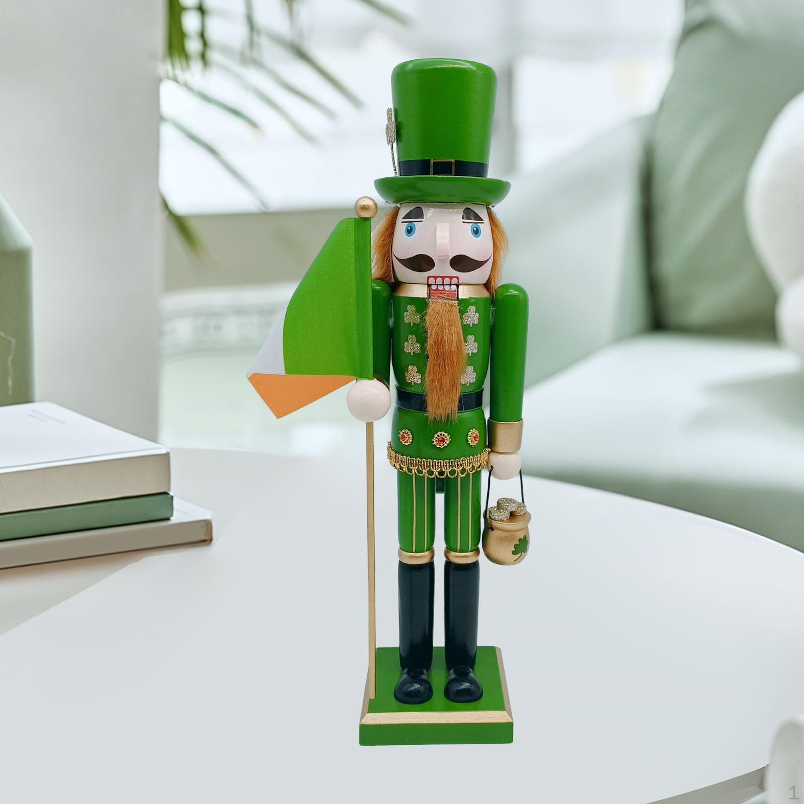 

15Inch St. S Day Nutcracker Figurine Green Uniform Decorative Desktop Ornament for The Hanging of Style A