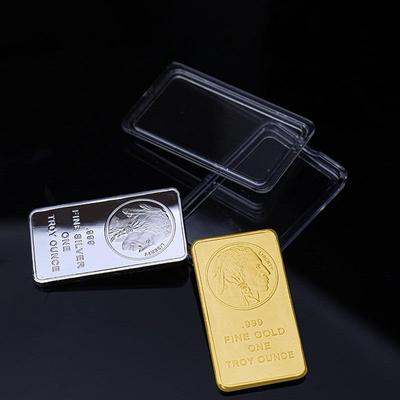 Commemorative Coins, Blocks, Bars, American Bison, Native American Commemorative Medals, Gold-plated Metal
