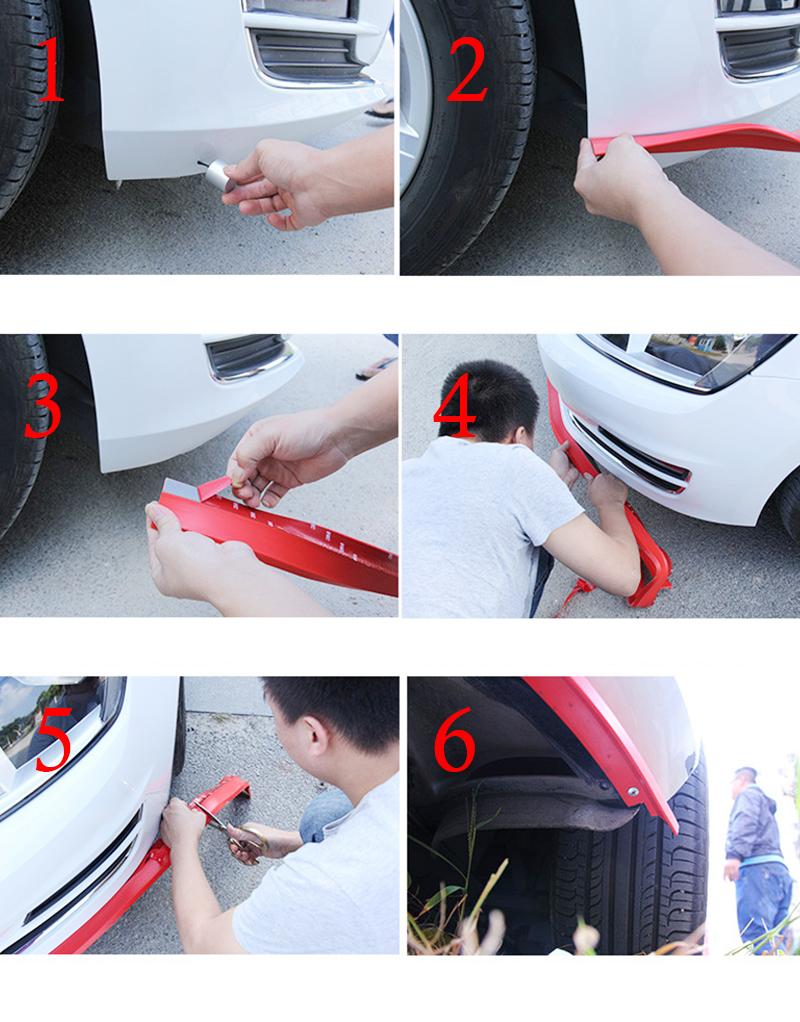 2.5m Car Bumper Lip Stickers Strip Protectors Splitter Body Kits Car Door Carbon Fiber Rubber Lip 65mm Width Strip Exterior Trim