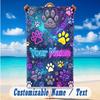 Dog Theme Beach Towel Personalized Custom Name & Text Soft Quick Dry Beach Towel for Swimming Travel
