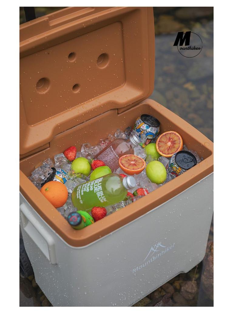 Mountain Guest Portable Insulated Cooler Box for Outdoor Camping, Car, and Trolley Use