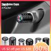 Hub Caps 4Pcs Car Wheel Tire Valve Cap Dustproof Cover Accessories Hubcap For Alfa Romeo 147 156 159 166 Giulia Stelvio GT GiuliC