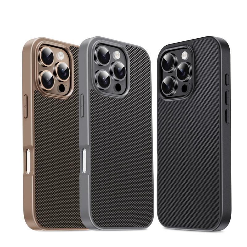 Hartes PC-Bumper-Case mit Karbonfasermuster für iPhone 16 Pro 15 Pro Max 14 13 12 Stoßfeste Slim-Handyhülle mit weichen Kanten