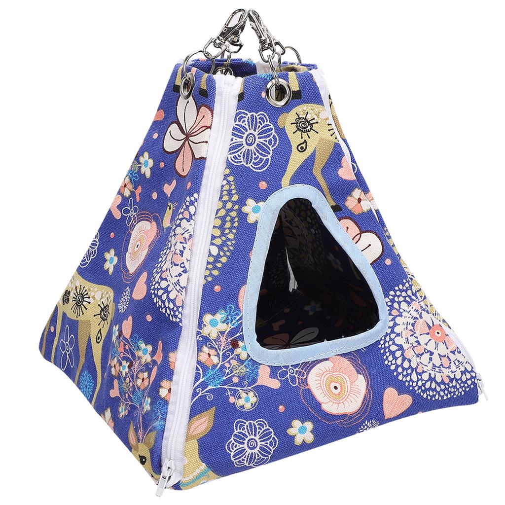 Small Pets Hammock Tent Hanging Bed Toy Detachable Washable for Sugar Glider Hamster Blue Flower Seasmall