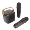Mini Karaoke Machine Stereo Portable RGB Light Bluetooth Speaker with 2 Wireless Microphone for