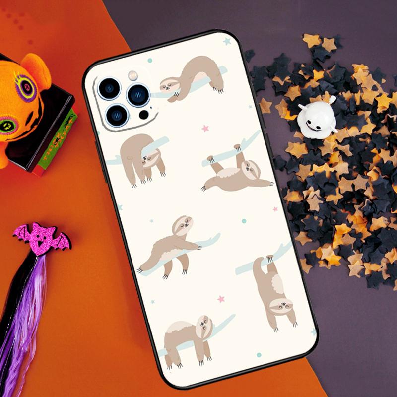 Cute Baby Sloth Bumper Case For iPhone 14 15 16 Pro Max 11 12 13 Pro Max Mini XR 16e 16 15 Plus Phone Cover